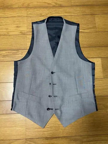리버서블 수트 베스트 그레이 블랙
