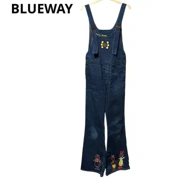레어 블루 웨이 빈티지 BLUEWAY 살로펫 캐릭터 자수