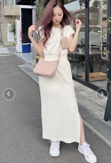 RESEXXY 딥 슬릿 맨투맨 원피스