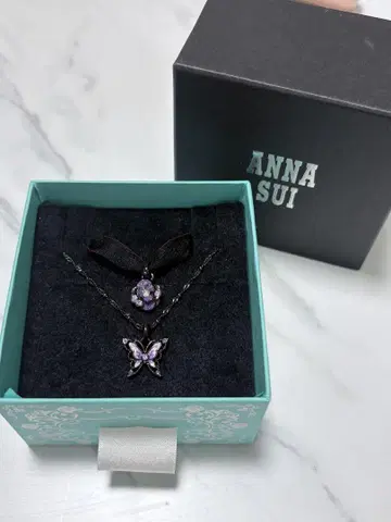 ANNA SUI 나비 모티브 목걸이 장미 모티브 초커 2개 세트