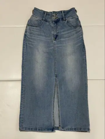 데님 블루 타이트 스커트 슬릿