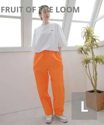 FRUIT OF THE LOOM 9부 팬츠 오렌지 L 남성/여성