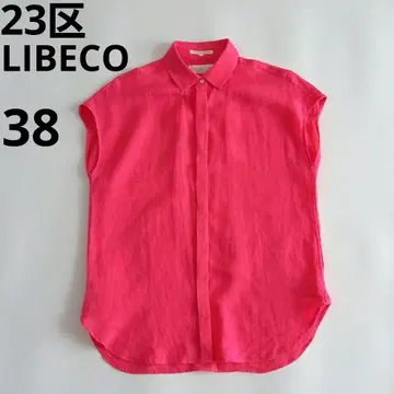 23구 LIBECO 리베코 린넨 프렌치 슬리브 블라우스 린넨 사이즈 38