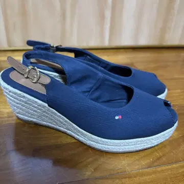 Tommy 웨지 힐 샌들 네이비 23.5