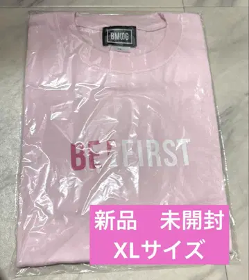 BE:FIRST 컬러 로고 롱 슬리브 티셔츠 핑크 XL