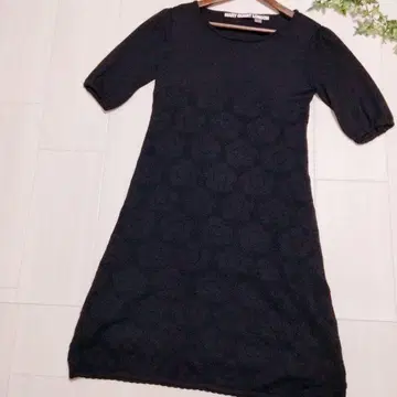 MARY QUANT LONDON 니트 반팔 원피스 데이지 패턴