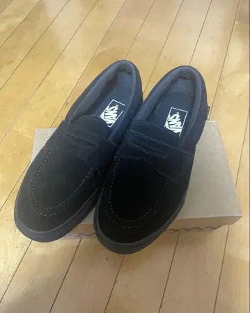 VANS 블랙 스웨이드 로퍼 loafer 24.5