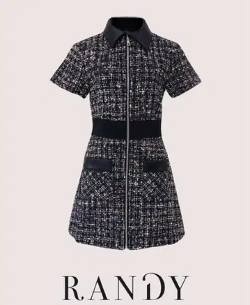 미사용 새상품 Randy Curvy tweed zip one piece
