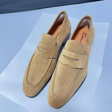 Santoni 베이지 스웨이드 로퍼 7
