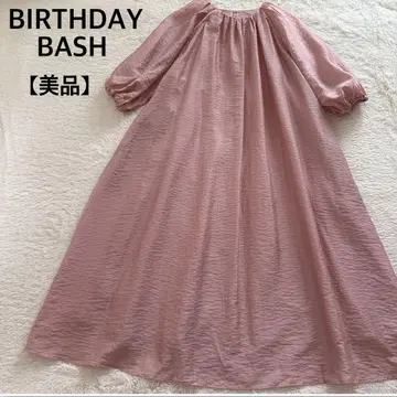 새상품급 BIRTHDAY BASH 새틴 볼륨 소매 A라인 원피스