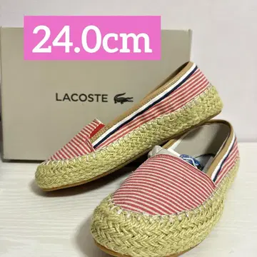 라코스테 슬립온 LACOSTE 24cm 빨간색 보더 신발 스니커즈