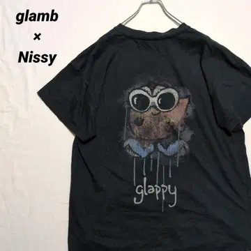 glamb Nissy 콜라보 24 사이즈 티셔츠 반팔 백 프린트 블랙