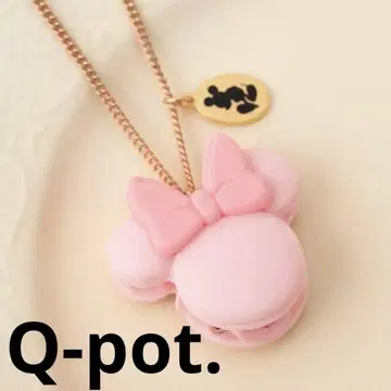 Q-pot. 미니 마우스 스트로베리 밀크 마카롱 목걸이