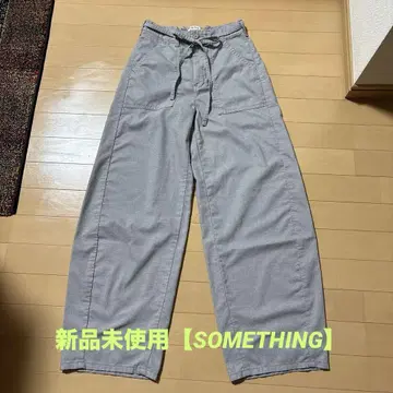 SOMETHING 그레이 와이드 팬츠 일본제 미사용 새상품