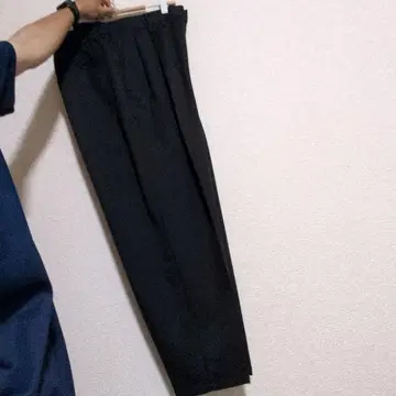블랙 루즈 테이퍼드 슬랙스 clel