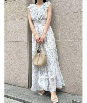 SNIDEL Sustainable 플리츠 프릴 원피스