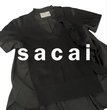 새상품급 sacai 사카이 반팔 티셔츠 블랙