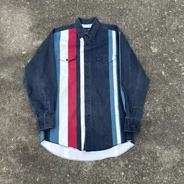 80년대 USA제 Wrangler 랭글러 스트라이프 긴팔 셔츠 XL