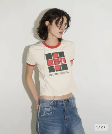 HERETIC 반팔 티셔츠 아이보리