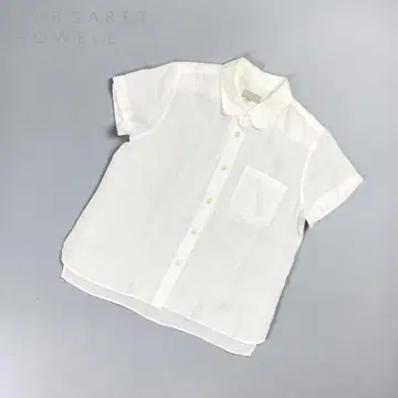 마가렛 호웰 린넨 100% 반팔 블라우스 화이트 사이즈 2*CD437