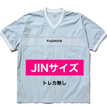 BTS JIN 진 RUNSEOKJIN V넥 티셔츠 스카이블루 블루