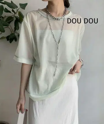 DOUDOU 트리코 오간자 TEE