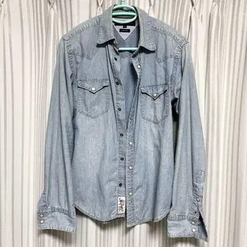 TOMMYHILFIGER 남성용 셔츠 상의 데님 긴팔