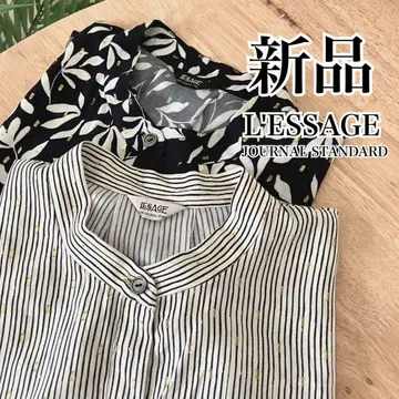 [ 새상품 ] L'ESSAGE GOLD 라메 모노톤 셔츠 턱 슬리브 셔츠