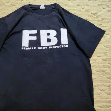 KEYA 반팔 티셔츠 FBI BLACK 구제 의류 L 사이즈