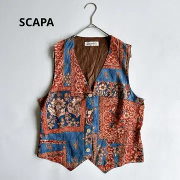 SCAPA 스카파 베스트 올 패턴 레트로 사이즈 38