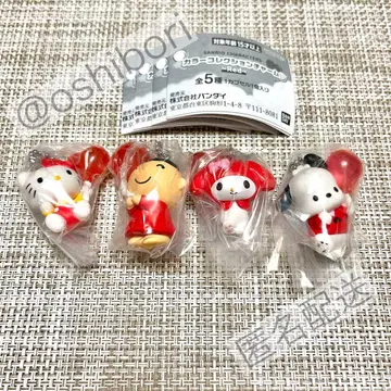 산리오 컬러 컬렉션 참 Red 가챠 키티 4종 익명 배송
