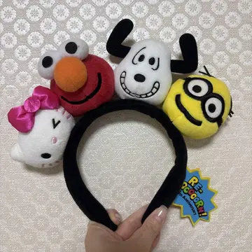 usj 머리띠 15주년 기념 엘모 키티 미니언 스누피
