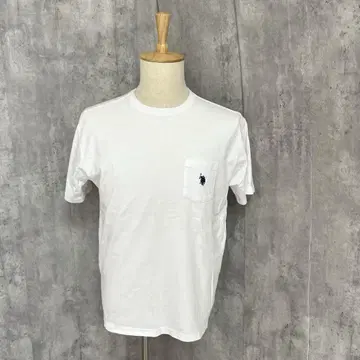 U.S.POLO ASSN. 로고 자수 원포인트 포켓 부착 티셔츠