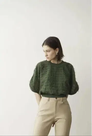CLANE FRINGE ARCH SLEEVE KNIT TOPS