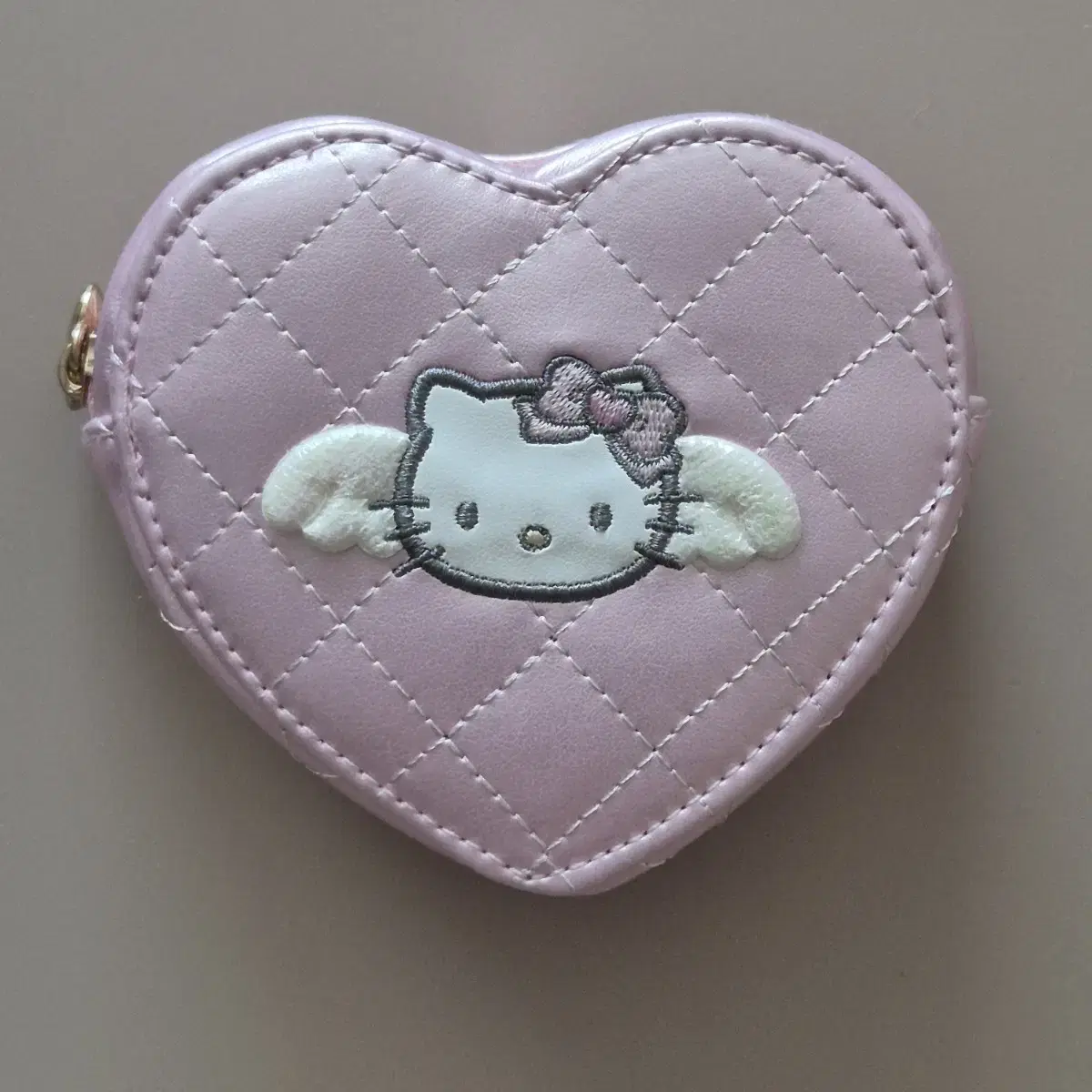 Sanrio Kitty Angel Quilted Pouch Coin Wallet Pink Heart Quilt