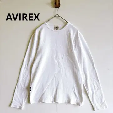 [아비렉스] AVIREX 리브 긴팔 티셔츠 화이트 S
