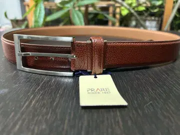 PRARIE 프렐리 브라운 가죽 벨트 미사용 새상품 택 포함