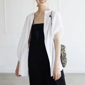SLOBE IENA 레이온 보일 밴드 카라 블라우스 화이트