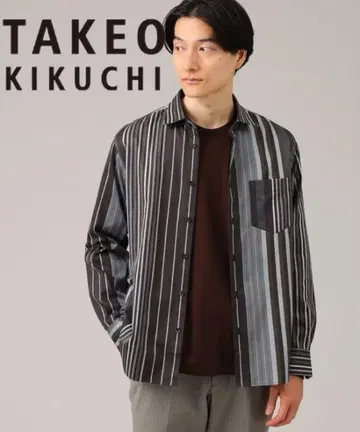 TAKEO KIKUCHI 랜덤 스트라이프 셔츠