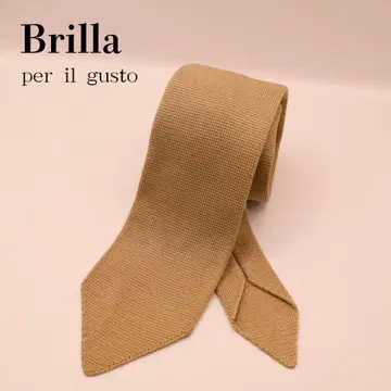 Brilla 베이지 니트 넥타이 실크