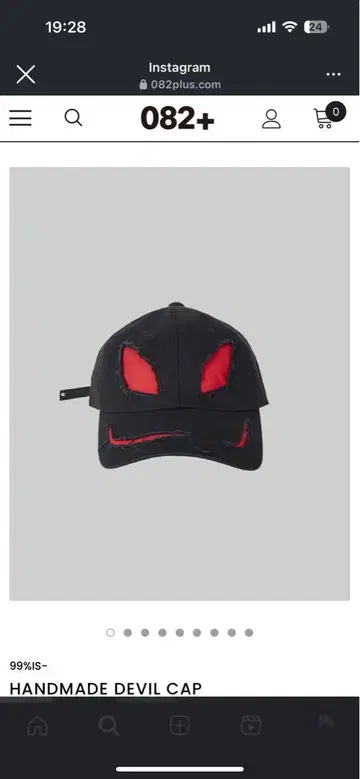 HANDMADE DEVIL CAP 블랙/레드