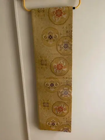 [새상품급] 후쿠로 오비 꽃무늬 금 자수