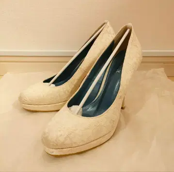 BENIR 베닐 웨딩 슈즈 리본 12cm 힐 레이스
