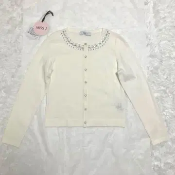 새상품 미스 제이 MISSJ 비쥬 장식 가디건 화이트 38 (9호 M)