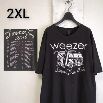 구제 의류 밴드T WEEZER 셔츠 블랙 투어 2016 2XL