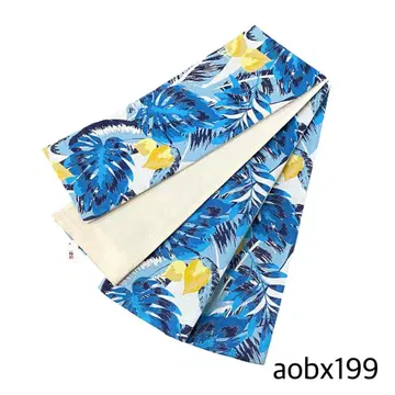 aobx199 새상품 반폭 오비 일본제 유카타 하카마 오비 염색 오비