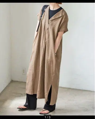 Spick and Span 린넨 카프탄 드레스 탄 38