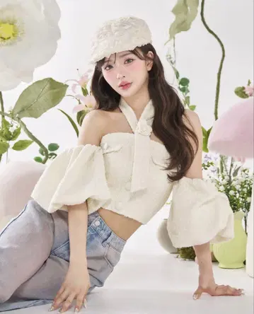 다리치 Darich 홀터넥 오프숄더 트위드