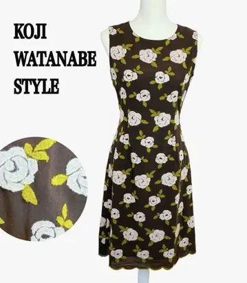 KOJI WATANABE STYLE A 라인 원피스 꽃무늬 올 패턴