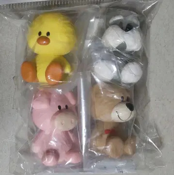 컴프 세트 nici 나란히 피규어 돼지 개 곰 병아리